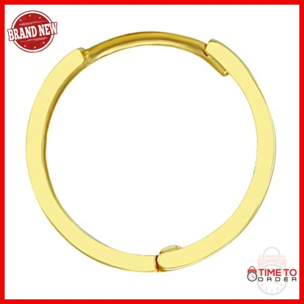 14k Yellow Gold 2.5mm Hoop Huggie Earrings 13mm Polished